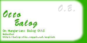 otto balog business card